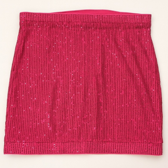 NWT Pink Sequin Plus 2X Tube Top Side Tie Barbiecore - Picture 2 of 6